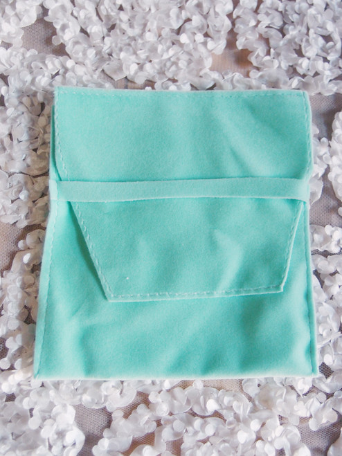 Blue Velvet Flapover Pouch 5" x  6" 