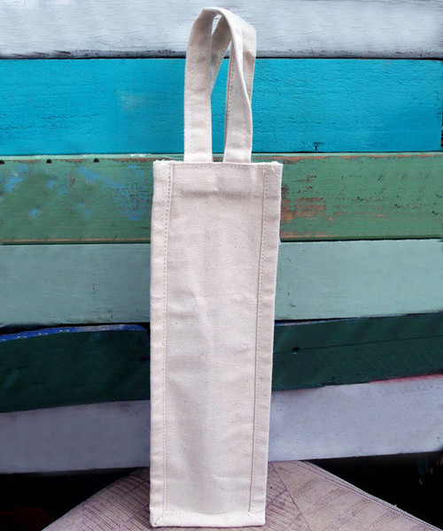 Cotton Canvas Wine Bag 4" x 4" x 14" H 