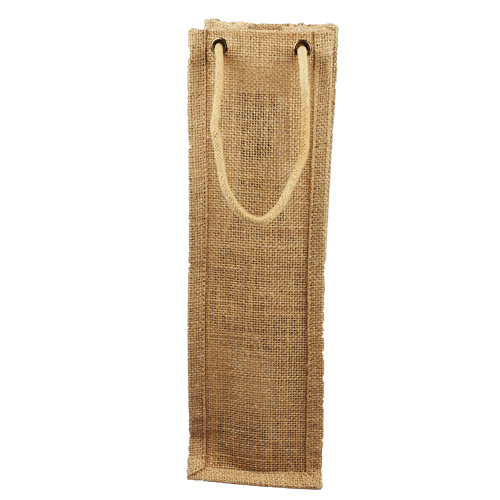 Natural Jute Wine Bag with Rope Handle