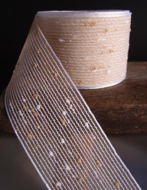 Ivory Tufted Cotton Mesh Ribbon (2 sizes)