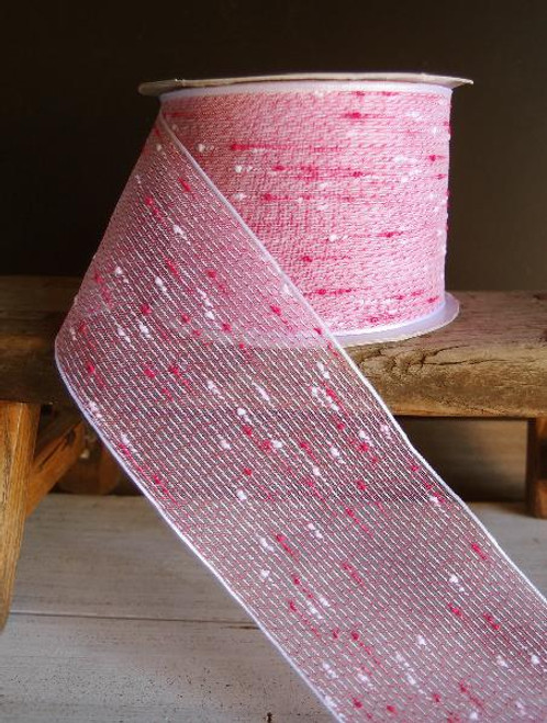 Hot Pink Tufted Cotton Mesh Ribbon (2 sizes)