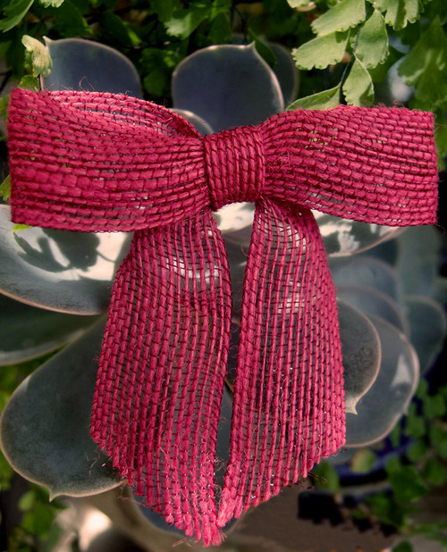 Red Jute Pre-tied 3" Bow w/Twist-tie