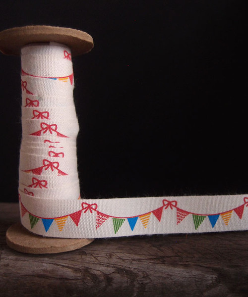 Party Banner Printed Cotton Ribbon
