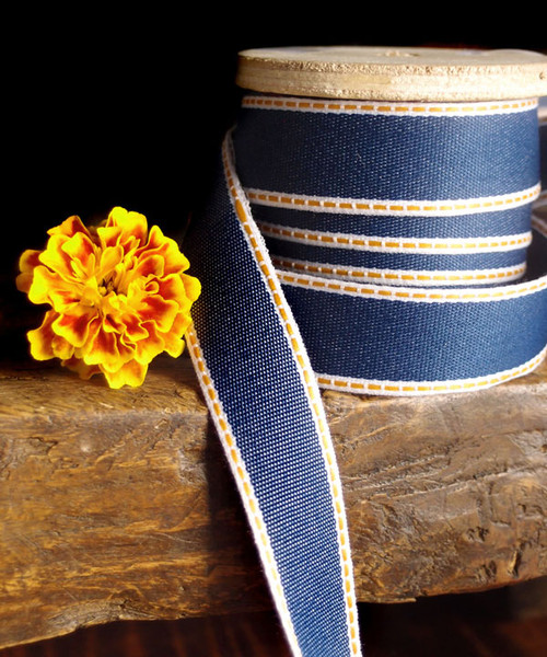 Ribbon - Cotton, Linen, Denim - Denim Ribbon - Packaging Decor
