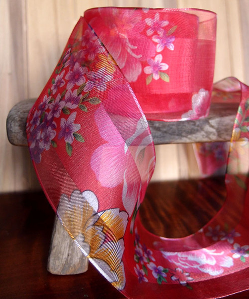 Vintage Sheer Floral Sequin Embroidered Ribbon — Handa Textiles