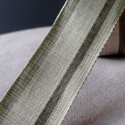 Vintage Cloth Striped Ribbon - Gray