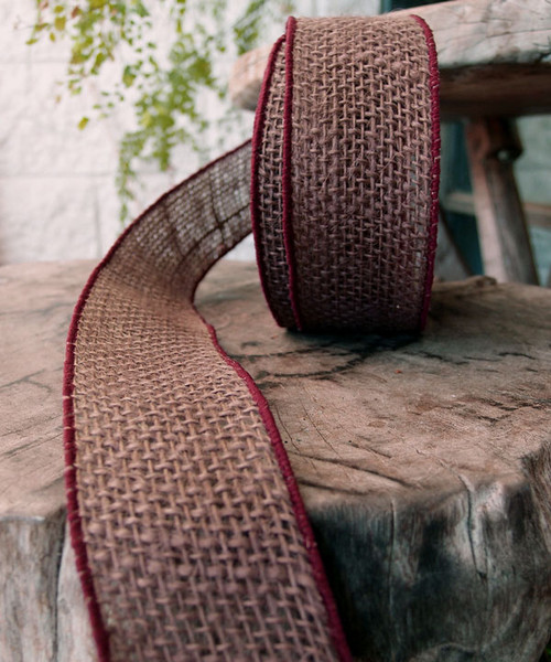 Wholesale Burlap Ribbon, Burlap Wired Ribbon Brown 559-41 | Packaging Decor