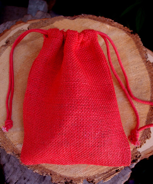 Red Jute Bag with Cotton Cord ( 4 sizes)