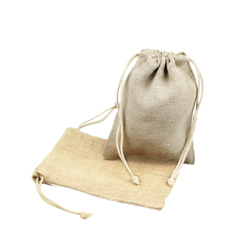 Bleached White Jute Bag with Cotton Cord ( 3 sizes)