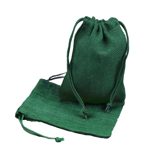 Hunter Green Jute Bag with Cotton Cord ( 3 sizes)