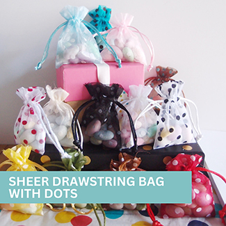 Wholesale Organza Drawstring Bags With Dots