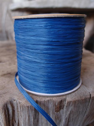 Morex Ribbon Raffia Blue Royal Blue Matte Raffia Ribbon - Packaging Decor