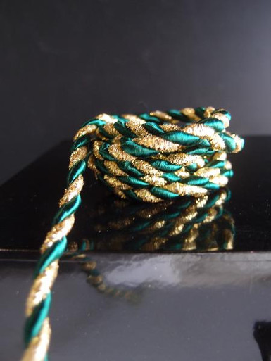 Hunter Green & Gold Rope 5.5mm x 10Y - Packaging Decor