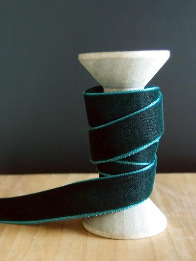 Hunter Green Velvet Ribbon (2 sizes) - Packaging Decor