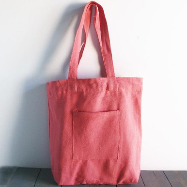 【EMIS】CANVAS TOTE BUCKET BAG-PINK CANVAS SHOULDER BAG-LIGHT PINK - EMIS
