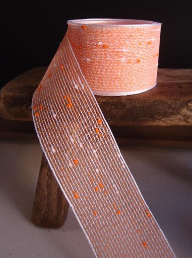 Orange Tufted Cotton Mesh Ribbon (2 sizes) - Packaging Decor