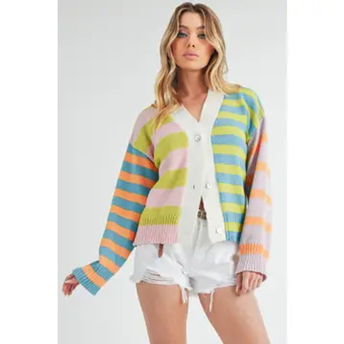 Multicolor Striped Cardigan