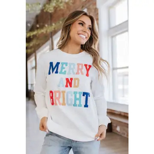 Merry and Bright Quilted Sweatshirt