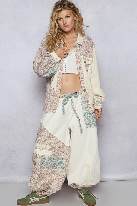Floral Patchwork Jogger Pants
