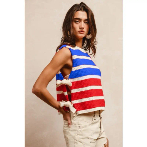 Side Tie Sleeveless sweater