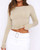 Ladies Solid Color Long Sleeves Casual Tee