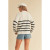 Striped 3/4 zip sweater
