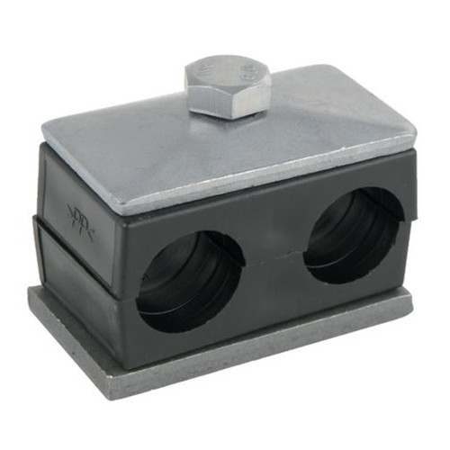 Hydraulic Hose Clamp 15 mm Double
Brand Stauff
(A) Pipe Diameter 15 mm
(B) Width 53 mm
(C) Height 33 mm
(D) Distance Center to Center 29 mm
(E) Height to Centre of Hole to bottom 13.5 mm
(G) Width Mountingplate 55 mm
(H) Width Cover Plate 52 mm
Thread M8
Thread length 35 mm Hydraulic Hose Clamp 15 mm Double
Brand Stauff
(A) Pipe Diameter 15 mm
(B) Width 53 mm
(C) Height 33 mm
(D) Distance Center to Center 29 mm
(E) Height to Centre of Hole to bottom 13.5 mm
(G) Width Mountingplate 55 mm
(H) Width Cover Plate 52 mm
Thread M8
Thread length 35 mm