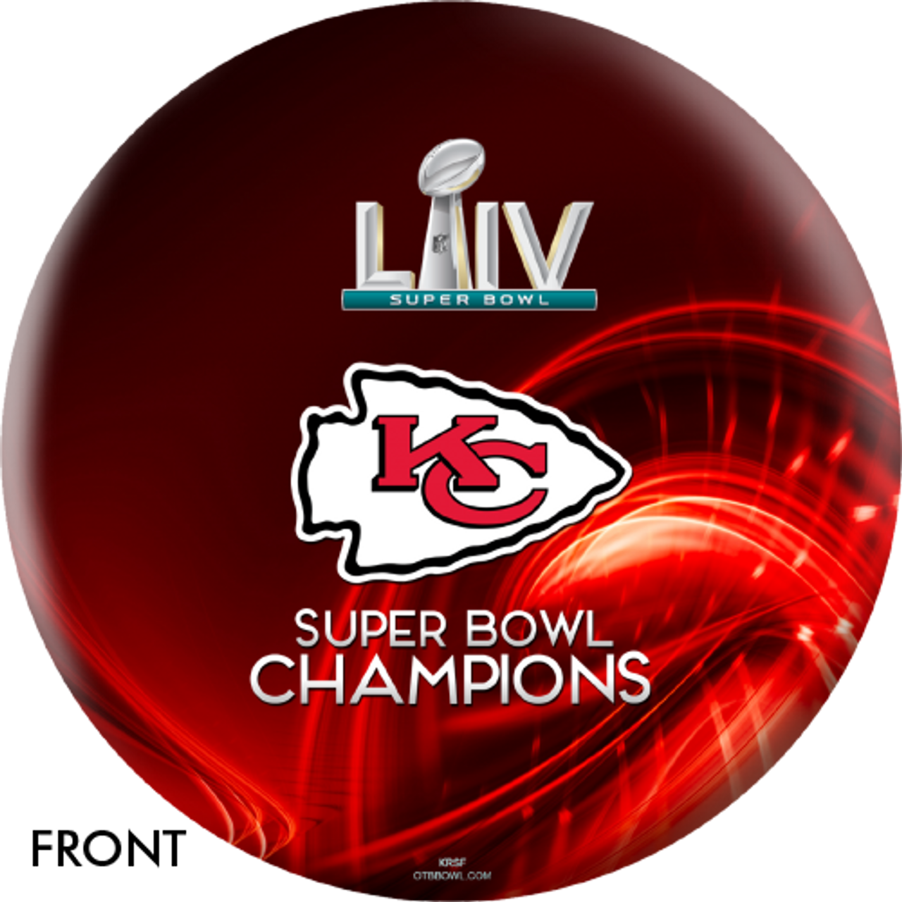 OTTB Kansas City Chiefs Bowling Ball Super Bowl 54 Champions - Red FREE  SHIPPING 