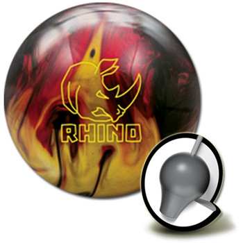 Brunswick Rhino Bowling Ball - Red/Black/Gold Pearl