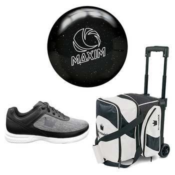 Ebonite Mens Maxim Bowling Ball, Single Roller Bag and Shoes Package Ebonite Mens Maxim Bowling Ball, Single Roller Bag and Shoes Package