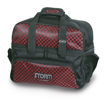 Storm 2 Ball Tote Deluxe Bowling Bag - Black/Checkered Red