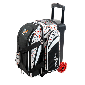 KR Strikeforce Cruiser Double Roller Bowling Bag - White/Black/Red Splash KR Strikeforce Cruiser Double Roller Bowling Bag - White/Black/Red Splash