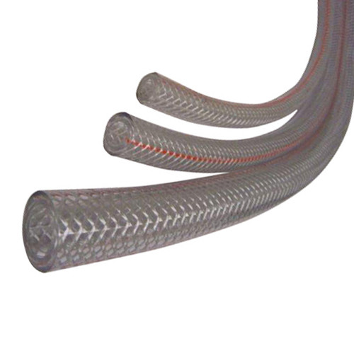 100' Coil, Clear Braided Tubing, 1/4" ID, 7/16" OD