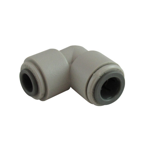 John Guest Fitting, Gray Acetal 90° Elbow Reducer 3/8"x5/16"