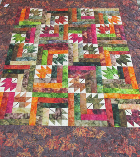 Waltzing Leaves Throw or Lap Quilt - 50x59