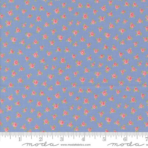 Memory Lane Blue - Posies by Brenda Riddle for Moda