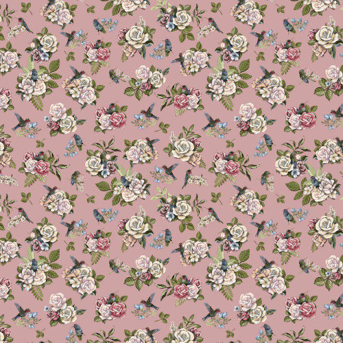 Tea and Poetry -  Romantic Roses and Birds