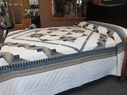 Blazing Log Cabin Quilt   101" x  111"