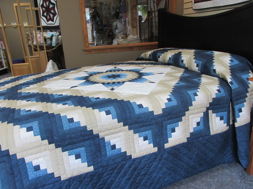 Log Cabin Lone Star Quilt - 106" x 112"