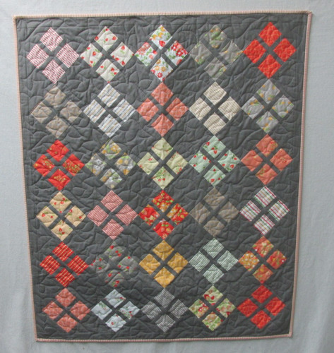 Sundrops 4 Square Crib Quilt  -  33"  x  39"