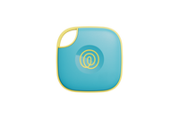 A front-facing image of a Life360 Tile - Aqua Lemon