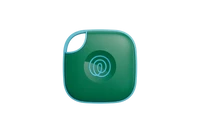 A front-facing image of a Life360 Tile  - Green Surf