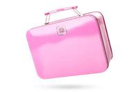 A Lost and Found Label placed on pink lunchbox.