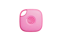 A front-facing image of a Life360 Tile - Pink Punch