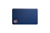 A front-facing image of a Life360 Tile Slim - Navy Blaze