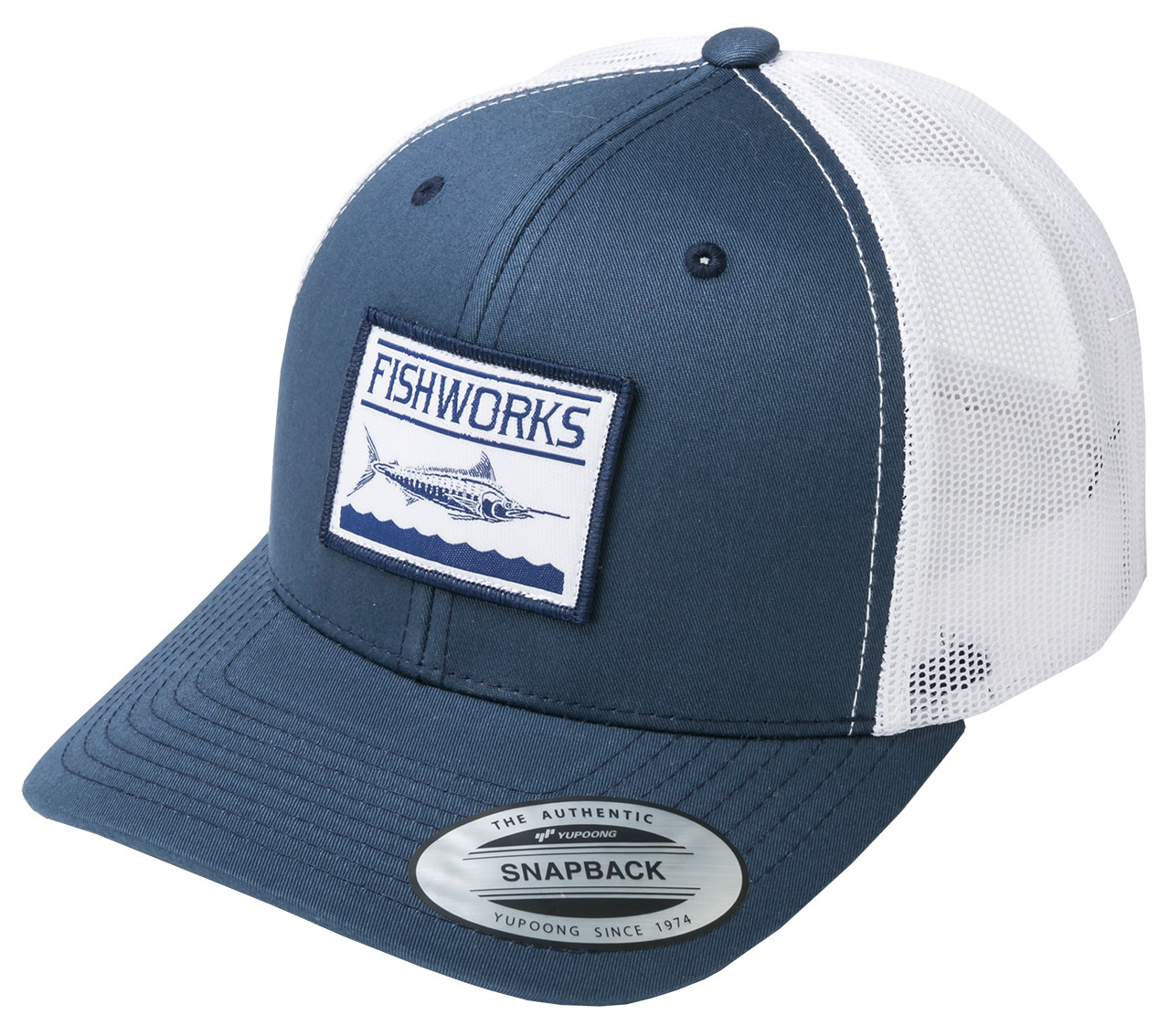 Blue Marlin Snapback Trucker - Navy & White Mesh