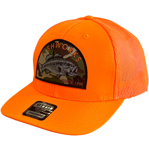 Camo Bass Snapback Trucker - Orange 