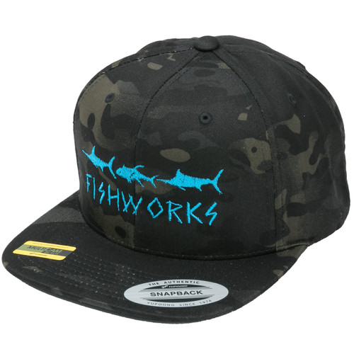 Camo Bass Snapback Trucker - Black - Fishworks