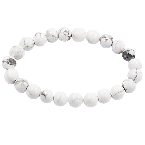 White Howlite Beaded Bracelet