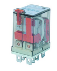 24VAC 10A 8 FLAT PIN RELAY 2 C/O + LED